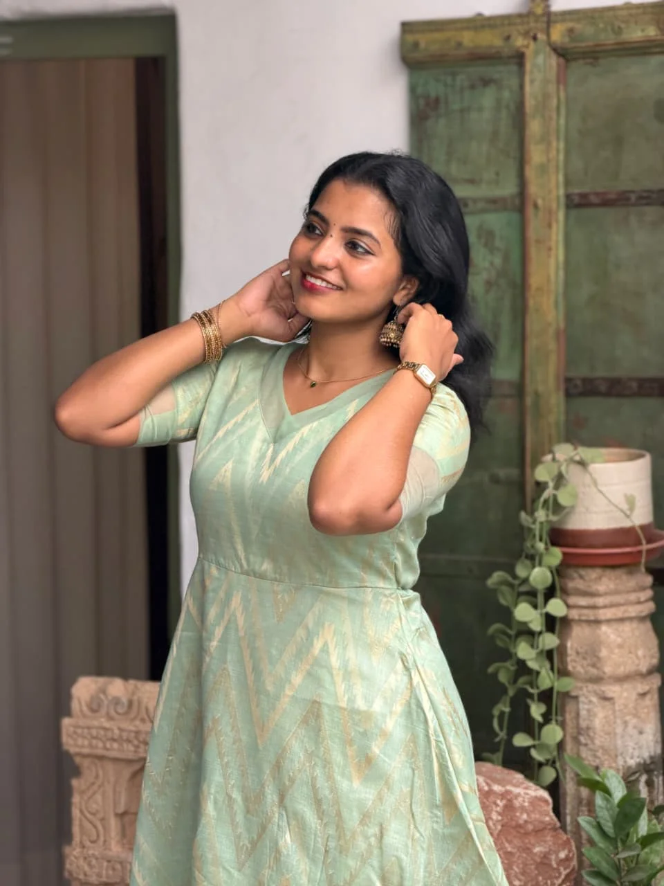ARYA Ethnic Maxi Dress for women view 2 - Viyal Design Studio