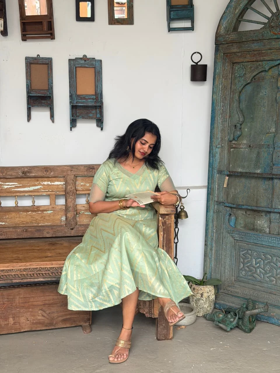 ARYA Ethnic Maxi Dress for women view 3 - Viyal Design Studio