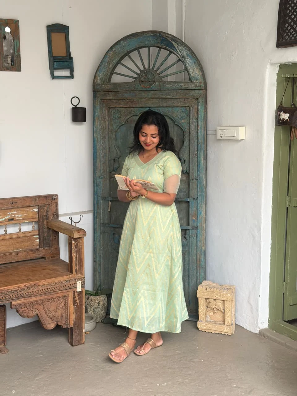 ARYA Ethnic Maxi Dress for women view 5 - Viyal Design Studio