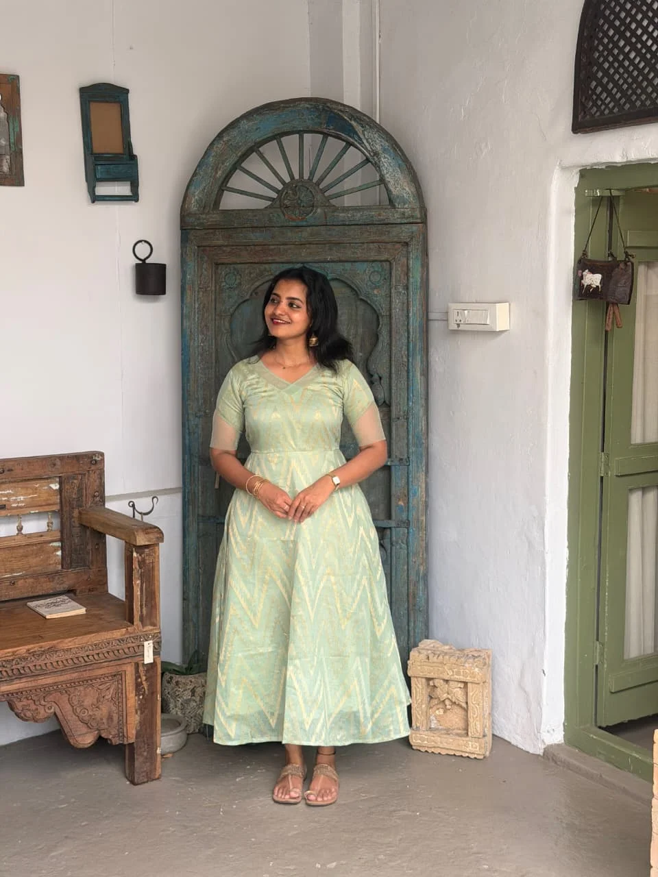 ARYA Ethnic Maxi Dress for women view 6 - Viyal Design Studio