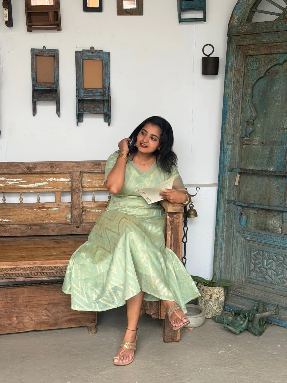 ARYA Ethnic Maxi Dress for women view 7 - Viyal Design Studio