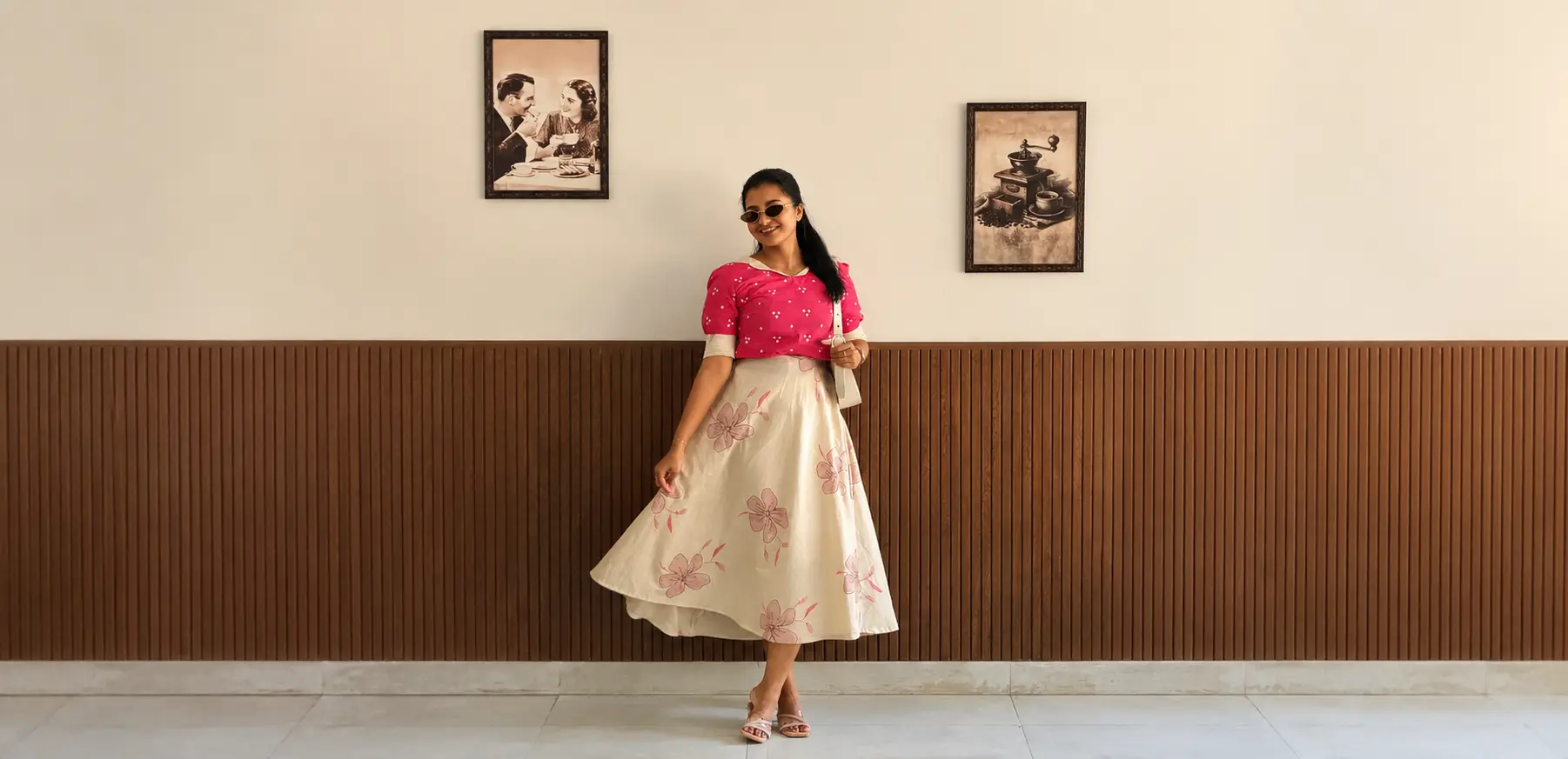 Yuvi Crop Top Skirt Set for women view alternate - Viyal Design Studio