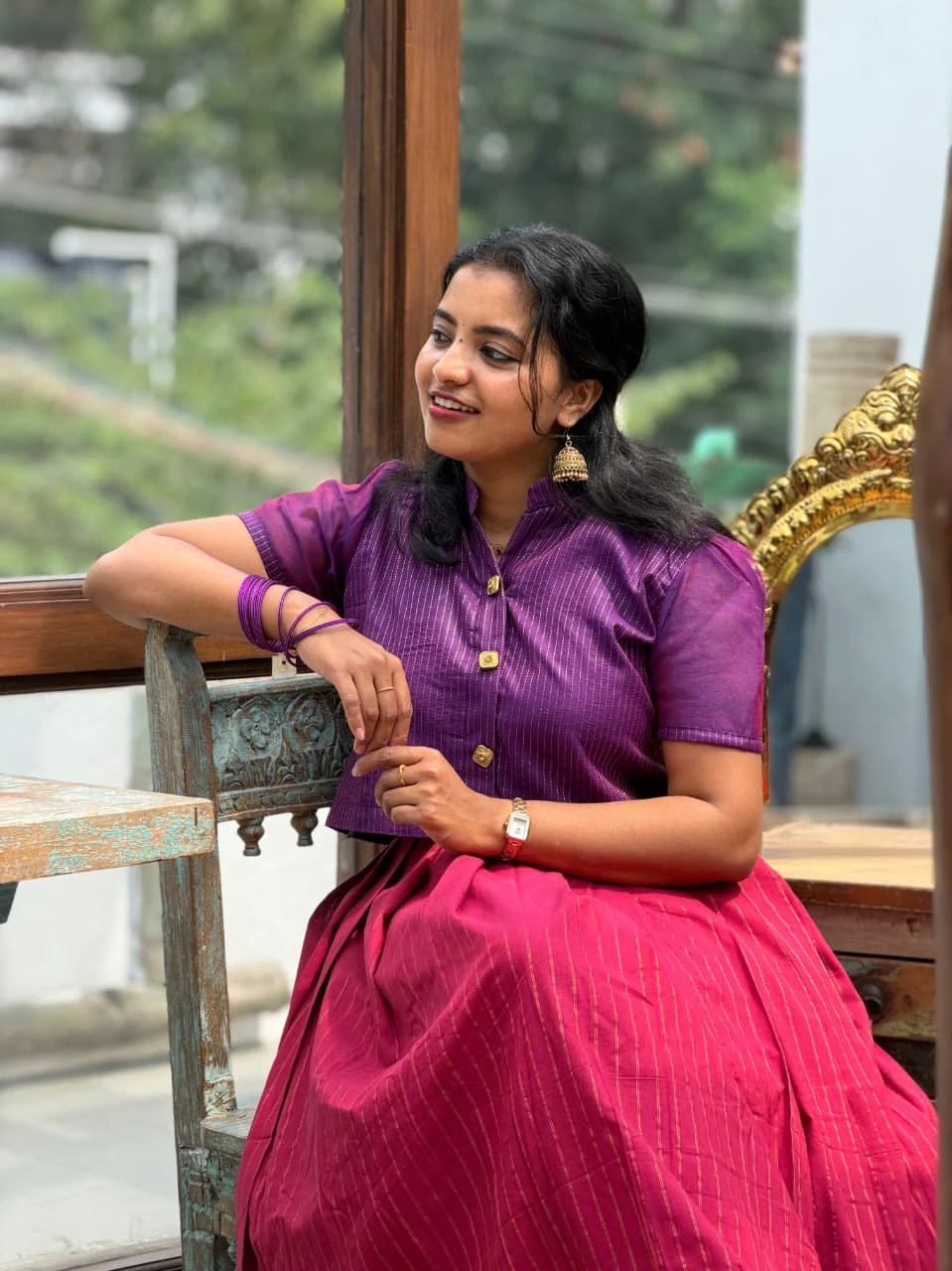 IYAL Crop Top Skirt Set for women view 4 - Viyal Design Studio