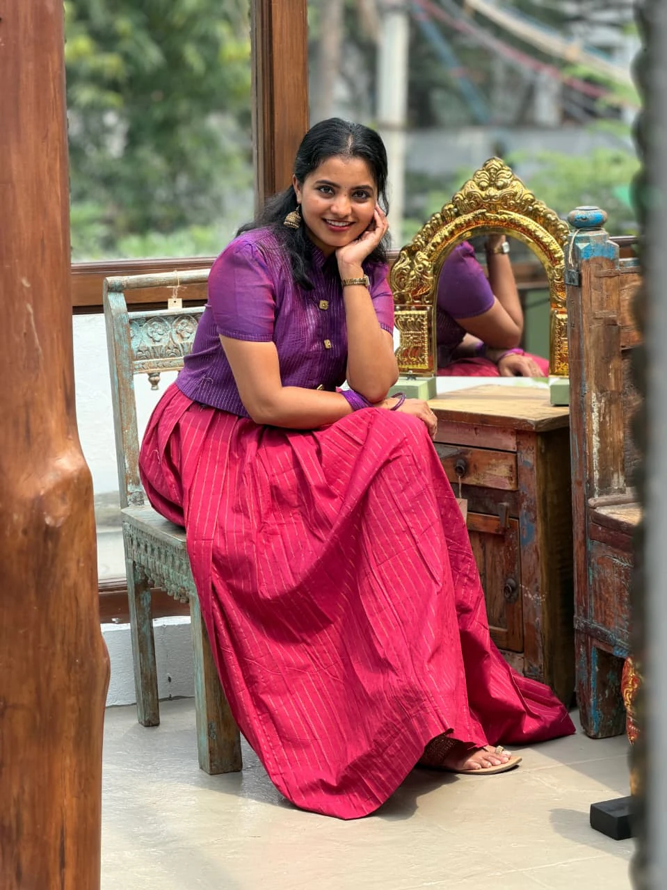 IYAL Crop Top Skirt Set for women view 8 - Viyal Design Studio