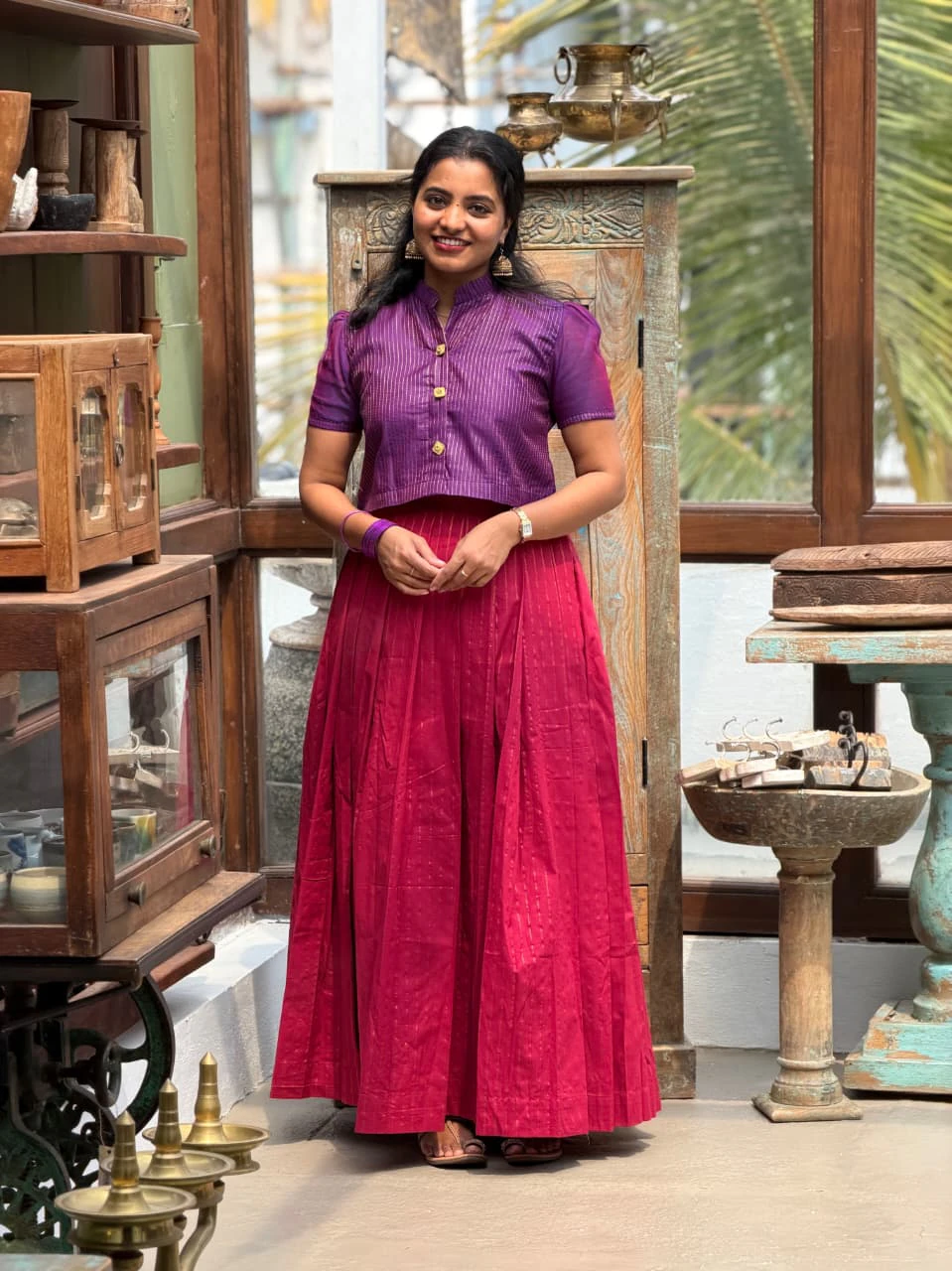 IYAL Crop Top Skirt Set for women view 9 - Viyal Design Studio